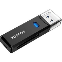 [고리형c타입리더기] 요이치 USB 3.0 SD카드 리더기, YG-CR300, 블랙