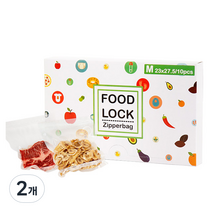 푸드락 진공 지퍼백 M 10p, 2개