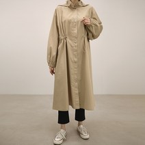 오키진 롱 박시 야상 후드 점퍼