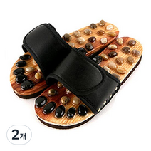 자갈 지압 슬리퍼 250-265, 2개, 블랙