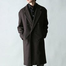 블루포스 남성용 인터렛 더블 롱 오버핏 베이직 정장 빅사이즈 캐주얼 코트
