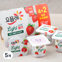 요플레 라이트 딸기 6개입, 480g, 5개