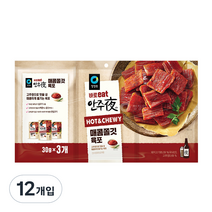 청정원 바로 eat 안주야 매콤쫄깃 육포, 30g, 12개입
