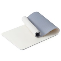 코멧 스포츠 TPE 투톤 요가 매트 8mm (보관 가방 스트랩 포함), 아이보리+그레이