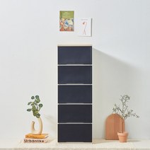 씨밀렉스 래폴드 모듈서랍장 400 레귤러 5단 L, 카밍네이처 블랙, 1개