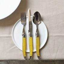 장네론 라귀올 테이블 양식기 스픈 + 포크 + 나이프 세트, 옐로우, 스푼1p + 포크1p + 나이프1p