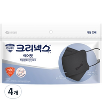 크리넥스 에어핏 마스크 대형 KF80, 20개입, 4개, 검정색