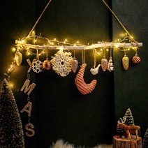 아스파시아 숲속 우주의 크리스마스 1단 행잉가랜드 + 가지전구, 혼합 색상