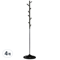 올리빙 나무 스탠드 옷걸이, 블랙, 4개