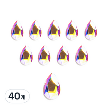 스와로브스키 페어 플랫백 네일 스톤 5 x 8 mm 2303, AB, 40개