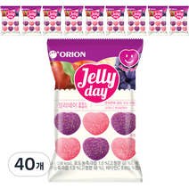 젤리데이 포도 앤 복숭아, 63g, 40개