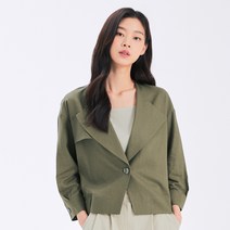 미쏘 여성용 7부 라운드넥 노여밈 재킷
