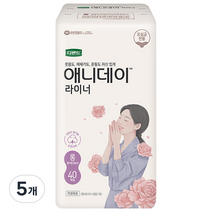 디펜드 여성용 애니데이 요실금 라이너 롱, 40개입, 5개