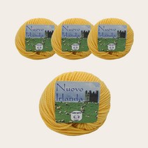 라나가또 누오보 순모 아일랜드 퓨어울 뜨개실 4P, 2520 옐로우, 4개