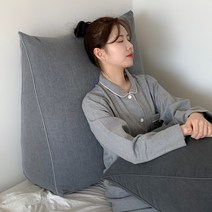 집앤콕 삼각 등받이 쿠션 캔버스, 차콜