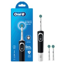 오랄비 D100 바이탈리티 크로스액션 전동칫솔 블랙, 3710