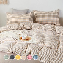 다마다마 클래식 체크 패브릭 이불커버 세트 이불커버 1p + 침대시트 1p + 베개커버 2p