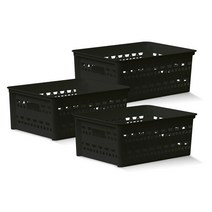 라이피스트 라탄 브리즈 바스켓 대, 블랙, 3개