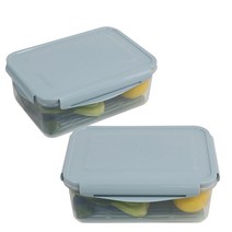 나누담 물받이 밀폐용기 낮은형 민트 2000ml, 2개, 단품