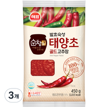 해표 사조 태양초 고추장골드 비닐, 450g, 3개