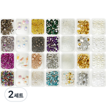 메이브라운 네일파츠 아트세트 F 토탈 28종 네일스톤 MSM31, 혼합색상, 2세트