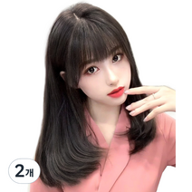c컬 붙임머리 40cm 195g, 네츄럴블랙, 2개