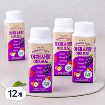 비락 유기가공식품 인증 야채사랑 비트포도, 180ml, 12개