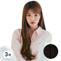 픽앤웨어 똑딱이 붙임머리 피스 C컬펌 L, 내츄럴 브라운, 3개