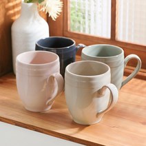 윤도자기 다인 머그컵 380ml x 4종 세트, 설백, 군청, 분홍, 청옥, 1세트
