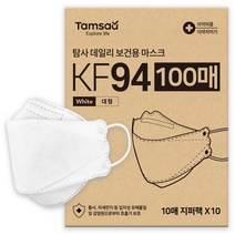 탐사 KF94 황사방역 마스크 대형 (레귤러핏), 화이트, 10매, 10개