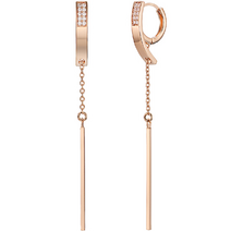 엘르 여성용 14K 바 드롭 원터치 귀걸이 gold pin ELGPEE343