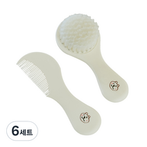 블리스베베 유아용 곰돌이 브러쉬 2종 세트, 혼합색상, 6세트