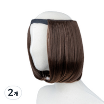 가발닷컴 항암모자 가발 중단발 스타일, 2개, 내츄럴브라운