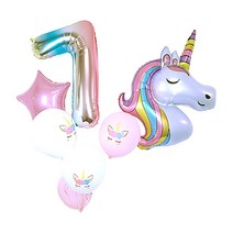 이모쿠비 생일파티 숫자풍선세트, 유니콘 7, 1세트