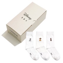 삭스팝 여성용 디즈니 캐릭터 프리미엄 자수 양말 덤퍼 + 데일 + 칩 선물 세트