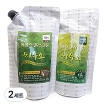 투에이산업 명품 에센스 칼라 크림 염색제 1제 500ml + 2제 500ml, 자연갈색, 2세트