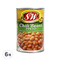 에스앤더블유 칠리빈 통조림, 439g, 6개