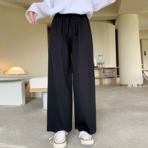 오키진 여성용 밴딩 와이드 팬츠