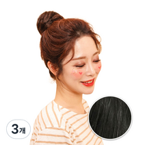 가발매니아 당고머리 가발 미디움, 내츄럴블랙, 3개