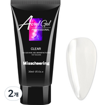 네일블링 인조손톱 네일연장 폴리젤 30ml, 01번 클리어, 2개