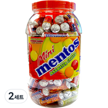 멘토스 미니 푸르티 츄잉캔디, 1000g, 2개