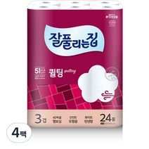 잘풀리는집 퀼팅 롤화장지 30m, 24롤, 4팩