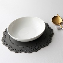 멜로우스페이스 오마주 실리콘 테이블매트 프렌치23, Dark gray, 23 x 23 cm