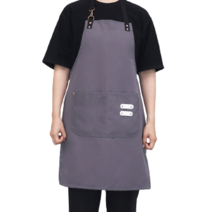 씨오브비 길이조절 가능한 면폴리 방수 앞치마, 그레이, 1개