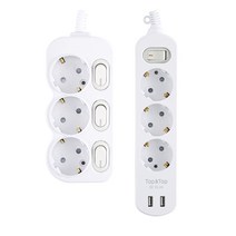 LED 개별 절전 멀티탭 3구 1.5m EPM-L203 + USB 절전 3구 1.5m + 안전커버 랜덤발송, 1세트