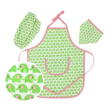 코니아일랜드 유아용 방수 앞치마 + 토시 + 두건 세트