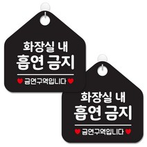 제제데코 안내 팻말 표지판 블랙판 오각 20cm, 289 화장실내흡연금지, 2개