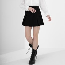 ELLE GIRL 여성용 플리츠 밴딩 미니 스커트