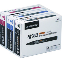 자바펜 생잉크 유성 매직 3종 x 12p 세트, 검정, 파랑, 빨강, 1세트