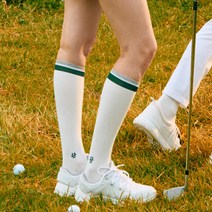 에이틴에이치 여성용 필드 스트라이프 캐주얼 골프 니삭스, 화이트